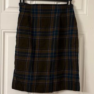 Charter Club Pencil Skirt Plaid worsted Wool sz 10